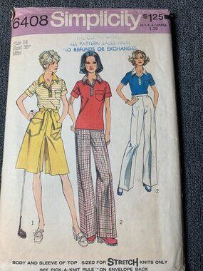 Simplicity Misses Shirt Skirt Pants Sewing Pattern Size 14 6408 Uncut